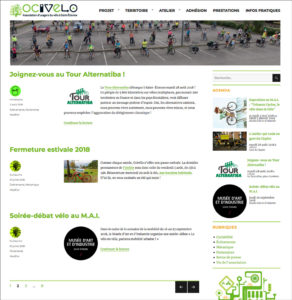 Page d'accueil du nouveau site web d'Ocivélo, Saint-Étienne